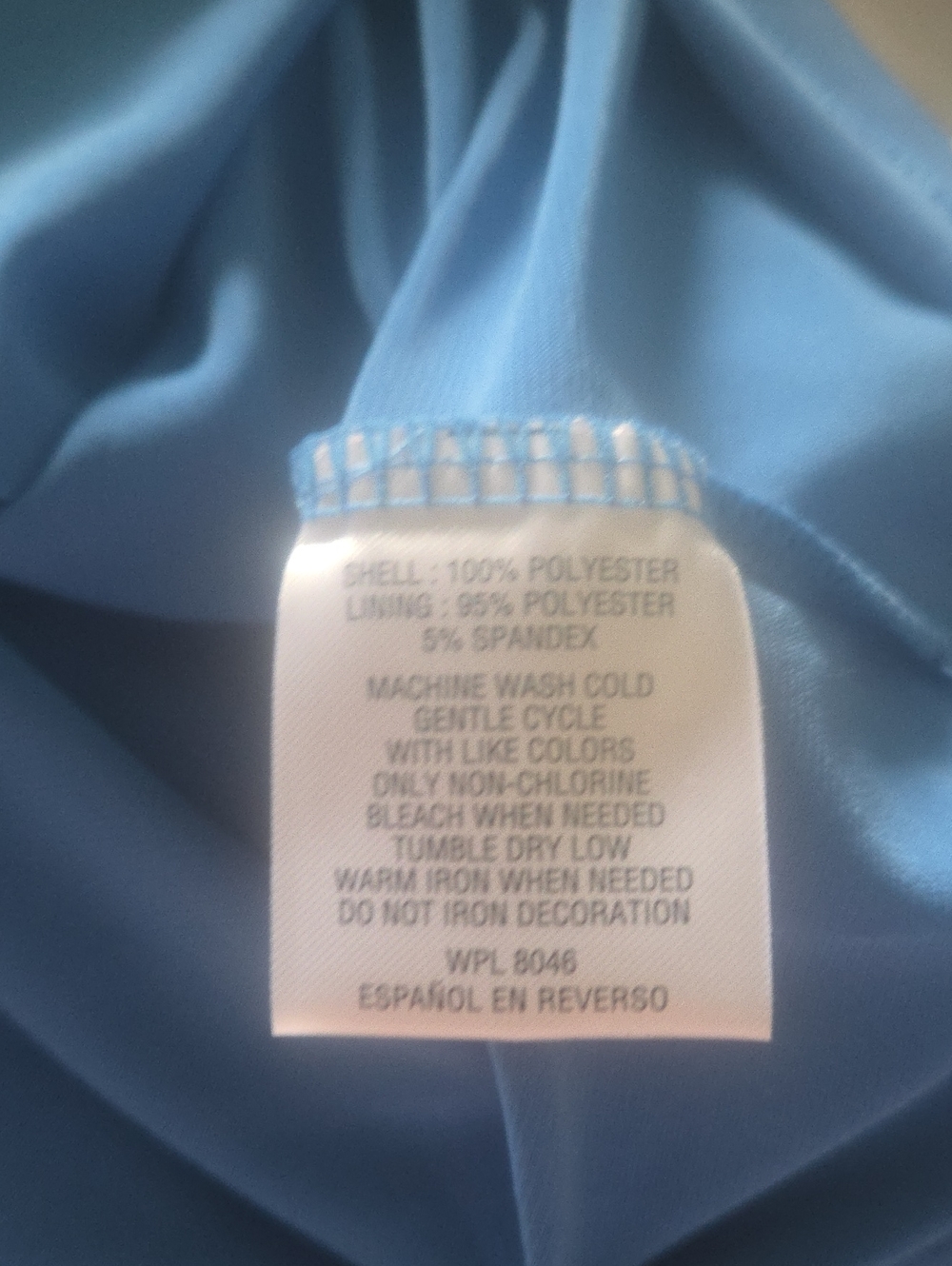 Blue Tie-Dye Floral Print Flutter Sleeve Top. 1X - Picture 4 of 6